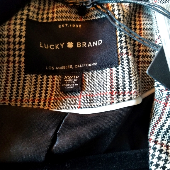 Lucky brand Plaid Double Breasted blazer size XS NWT - Picture 6 of 9